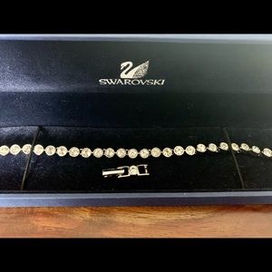 Swarovski rhodium plated tennis bracelet.